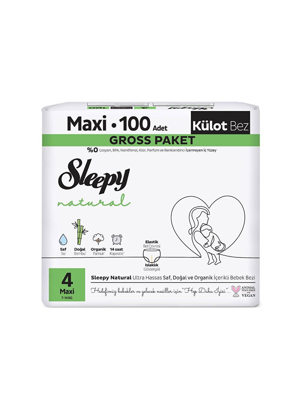 Natural Gross Paket Külot Bez 4 Numara Maxi 100 Adet-1