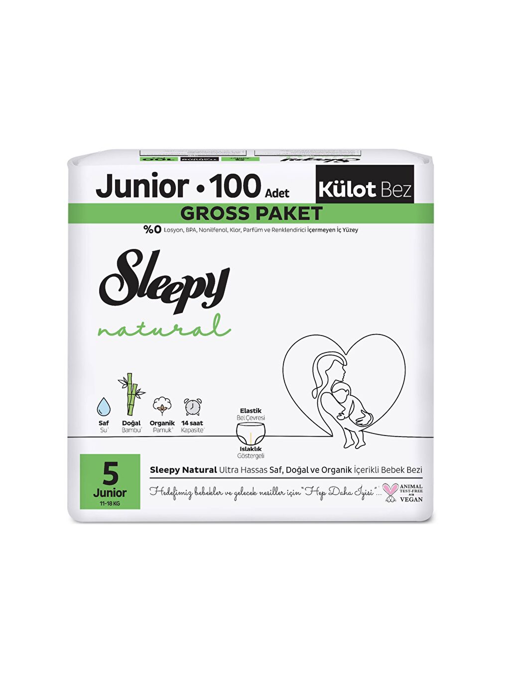 Natural Gross Paket Külot Bez 5 Numara Junior 100 Adet-1