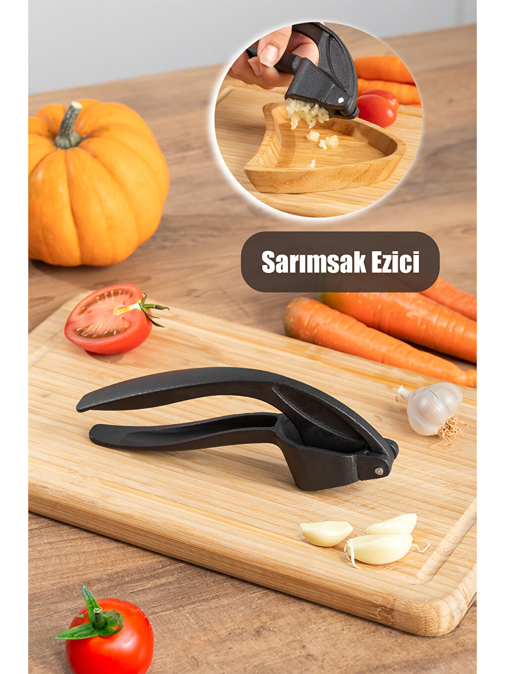 Siyah 2033  Metal Sarımsak Ezici Çelik Sarımsak Presi Manuel Pres Pratik Sarımsak Ezeceği