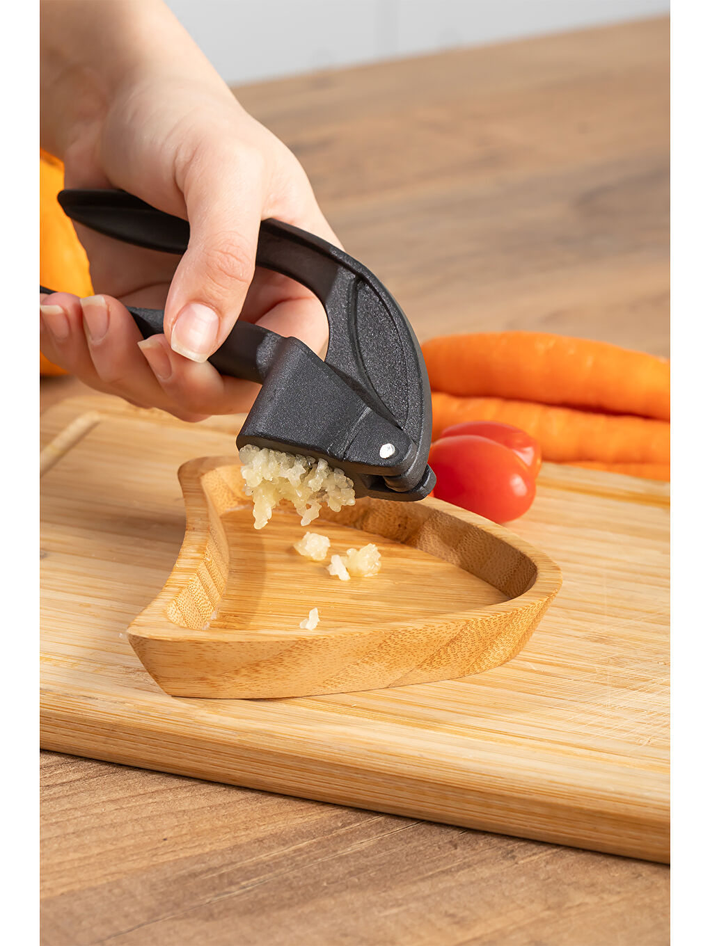 Siyah 2033  Metal Sarımsak Ezici Çelik Sarımsak Presi Manuel Pres Pratik Sarımsak Ezeceği-1