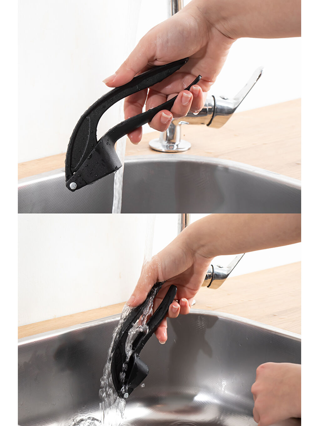 Siyah 2033  Metal Sarımsak Ezici Çelik Sarımsak Presi Manuel Pres Pratik Sarımsak Ezeceği-2