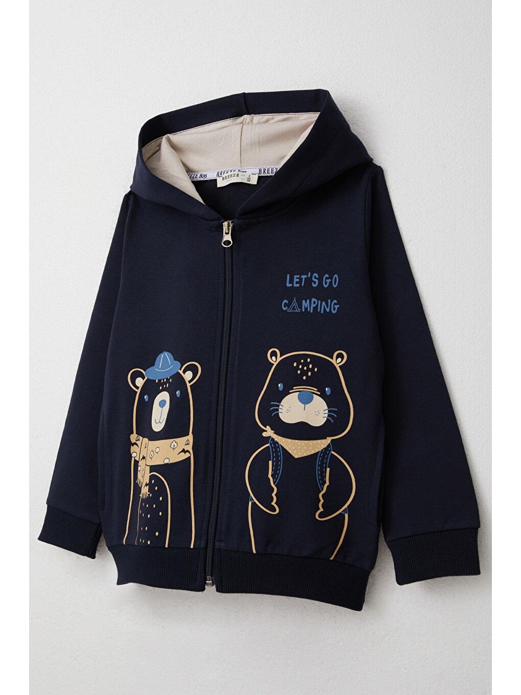 Erkek Bebek Eşofman Takım Kampçı Hayvancıklar Baskılı Lacivert (2 Yaş)-9