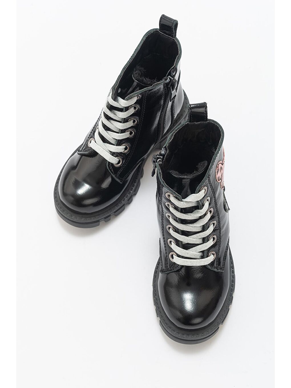 Kız Çocuk Siyah Rugan Hakiki Deri Anatomik Postal-2