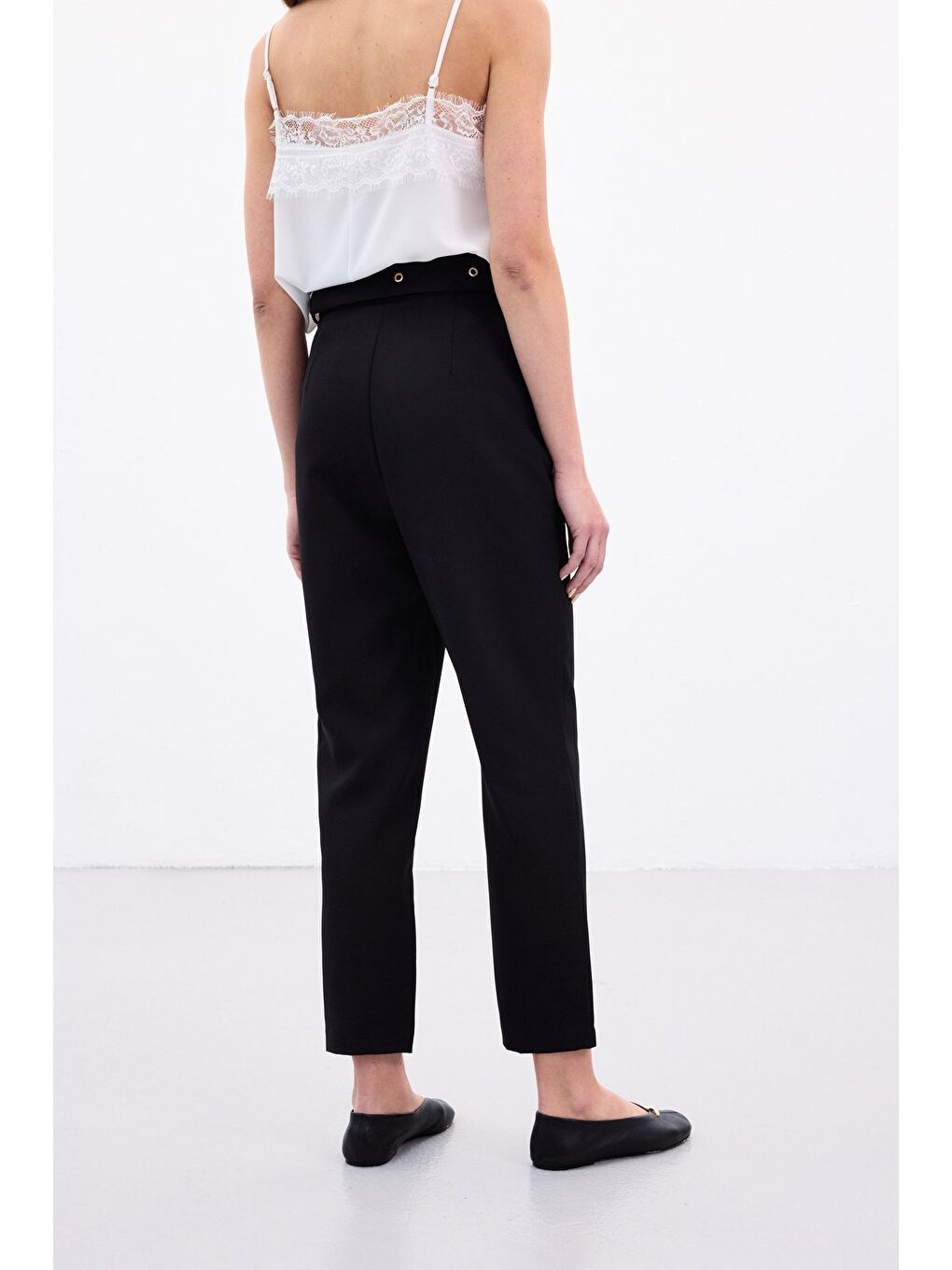 Kemerli Pantolon - Siyah-6