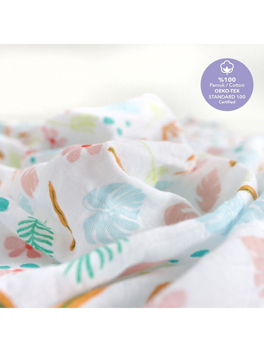 Beyaz Müslin Örtü 2'Li Set Jungle Friends-6