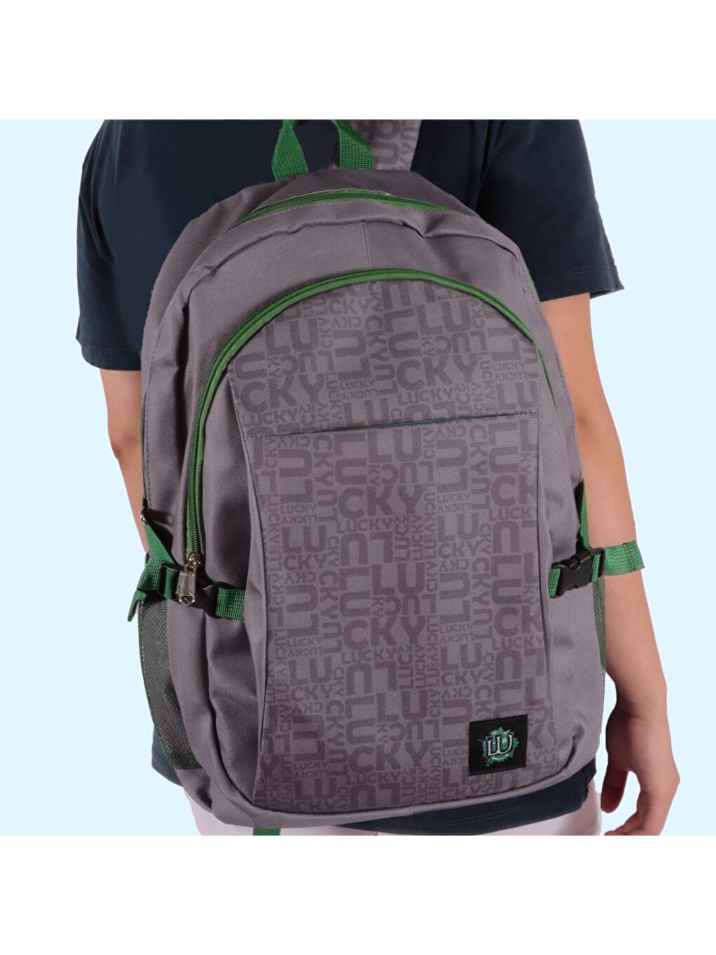 Biggdesign Gri Moods Up Lucky Unisex Laptop Sırt Çantası, Su Geçirmez, 32x20x42 cm, Günlük ve Seyahat, G - 3