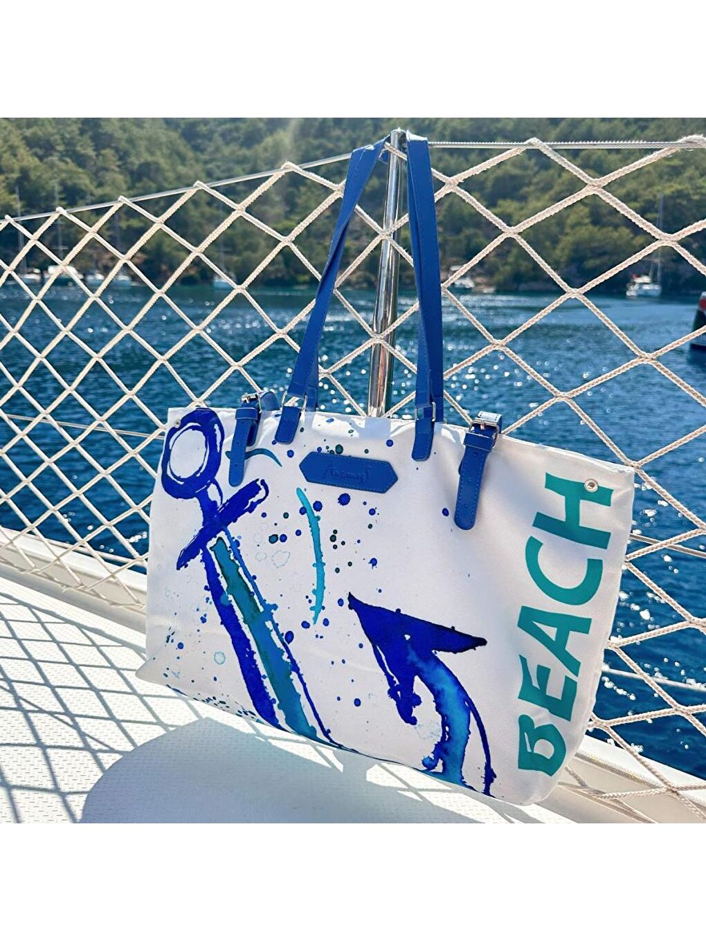Beyaz Çapa Plaj Çantası-6
