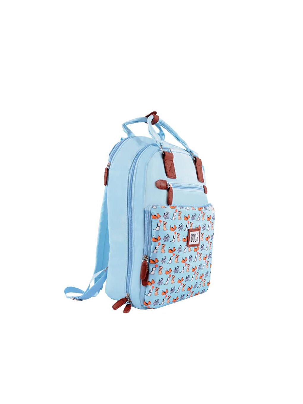 Dogs Su Geçirmez Kumaşlı 15 inç Laptop Uyumlu Okul Sırt Çantası Mavi-1