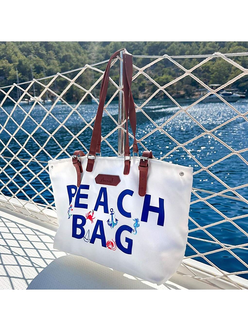 Beyaz Plaj Çantası-6