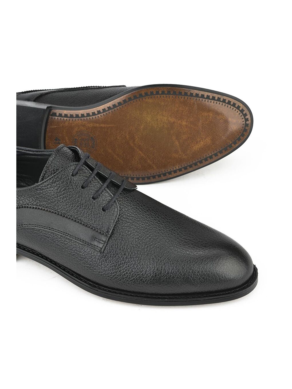 Erkek Hakiki Deri Klasik Ayakkabı 13348Z802 Siyah-3