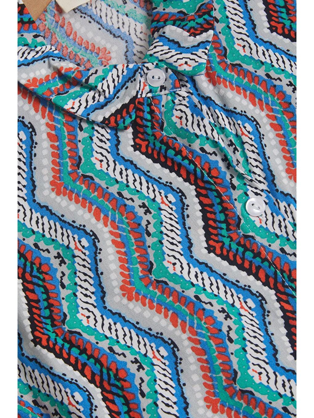 Mavi Desenli Gömlekli İspanyol Paça Pantolon Kız Takım 15598-3