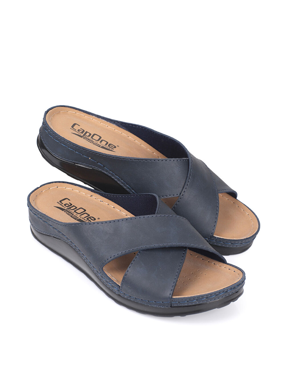 Lacivert 107001 Kadın Çapraz Bant Konfor Anatomic Terlik-8