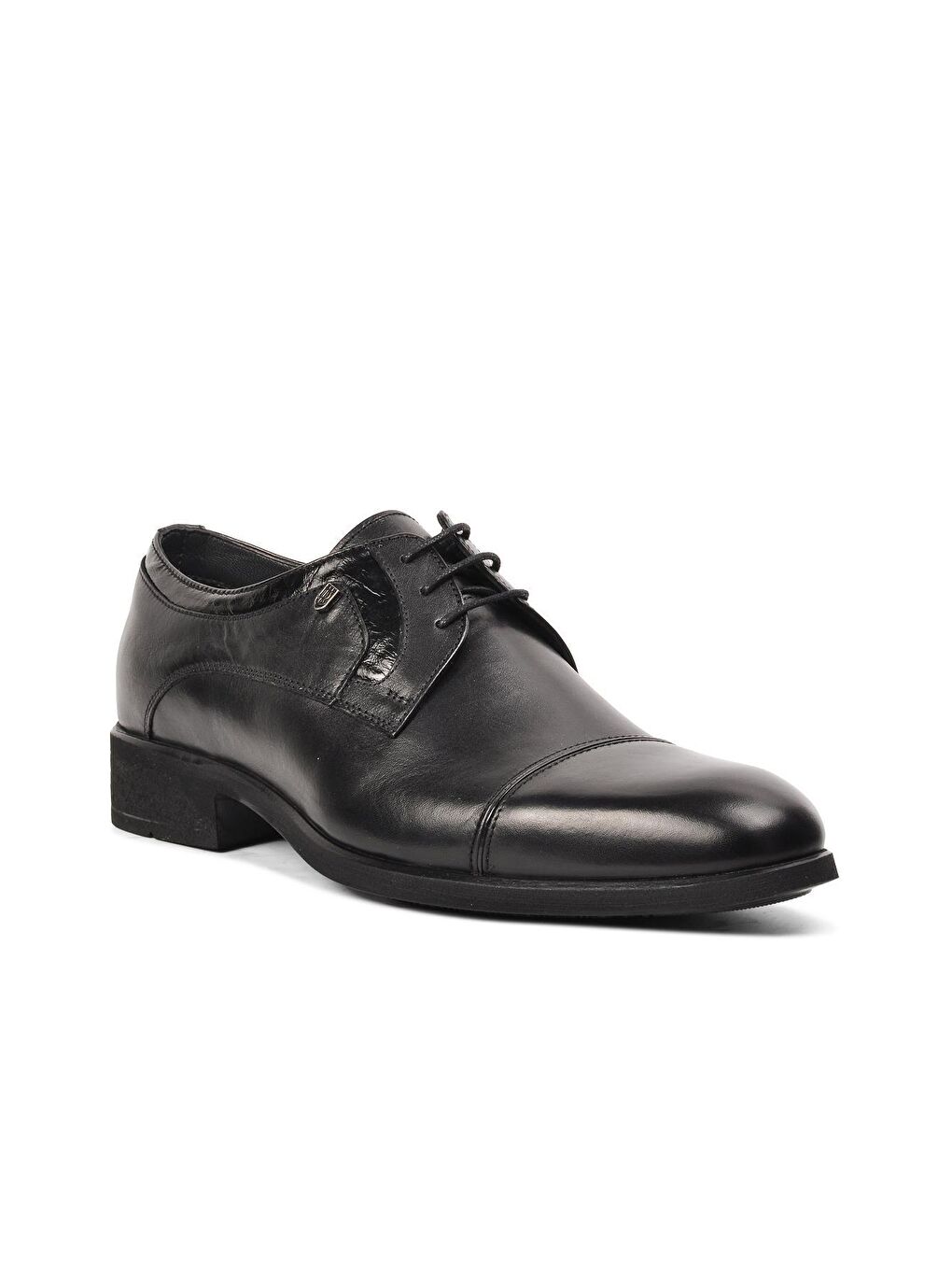 Siyah Hakiki Deri Bağcıklı Erkek Klasik Ayakkabı-2