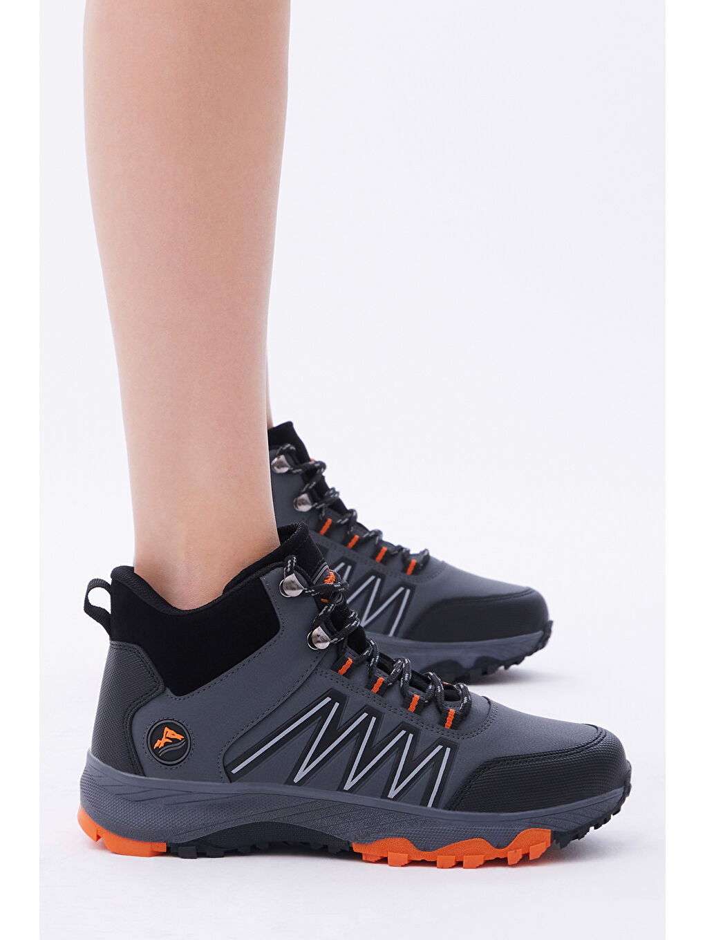 Gri Unisex Füme Oranj Rahat Kalıp Bağcıklı Bot-1