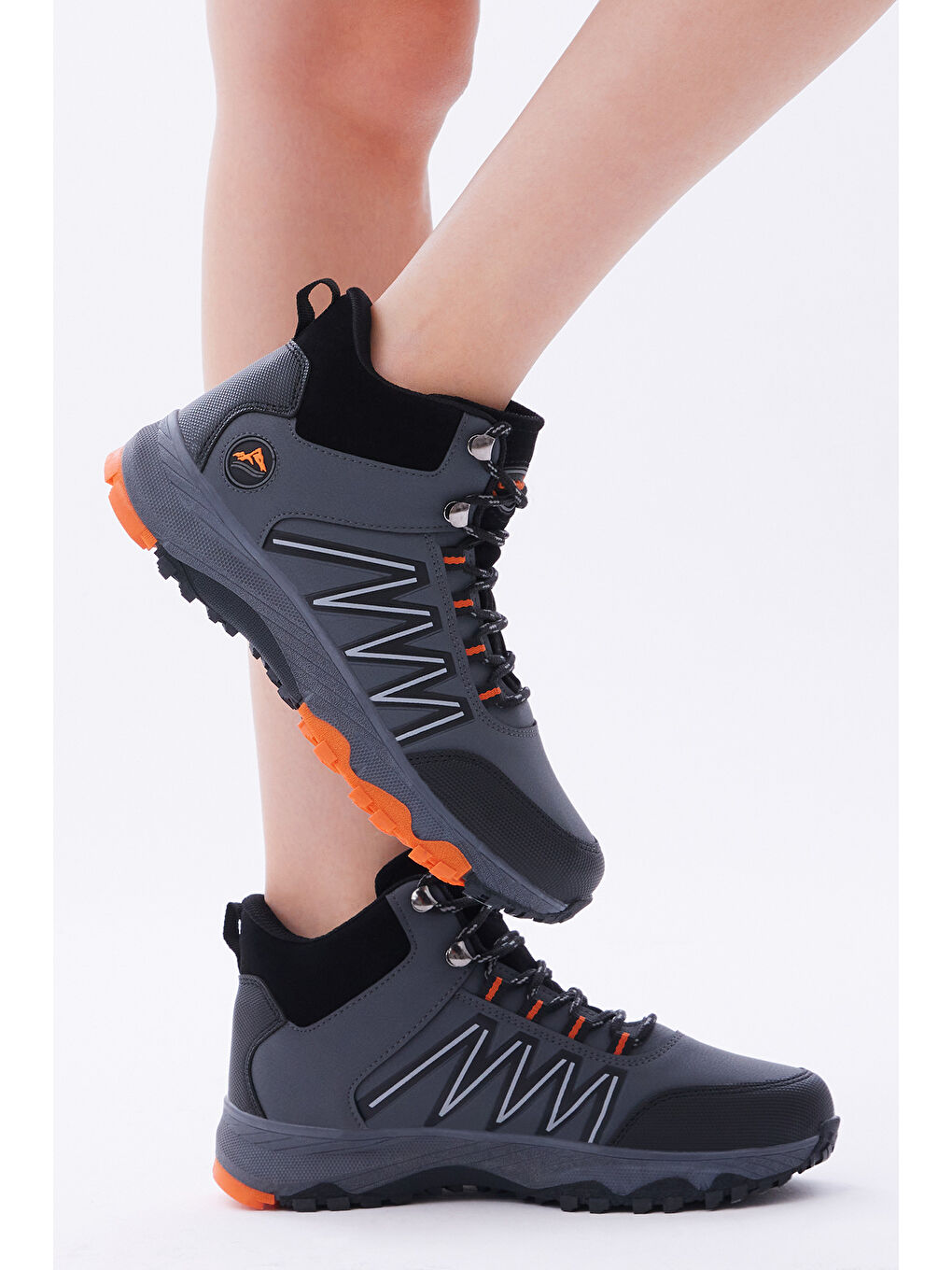 Gri Unisex Füme Oranj Rahat Kalıp Bağcıklı Bot-2