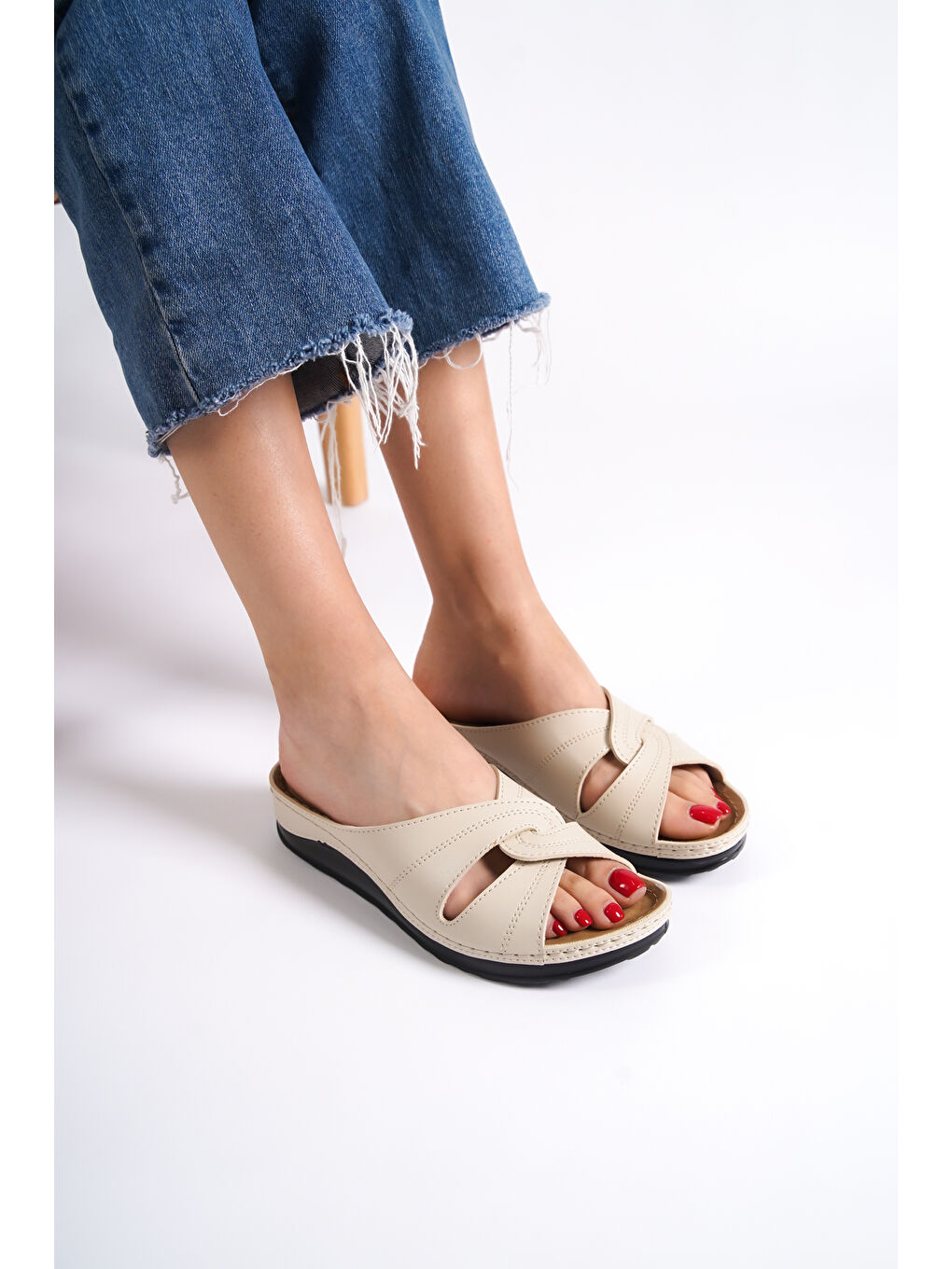 Bej 107042 Kadın Terlik-5