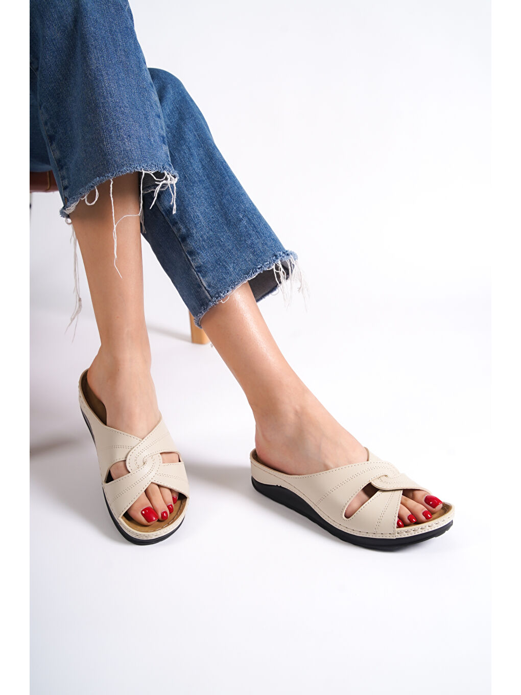 Bej 107042 Kadın Terlik-6