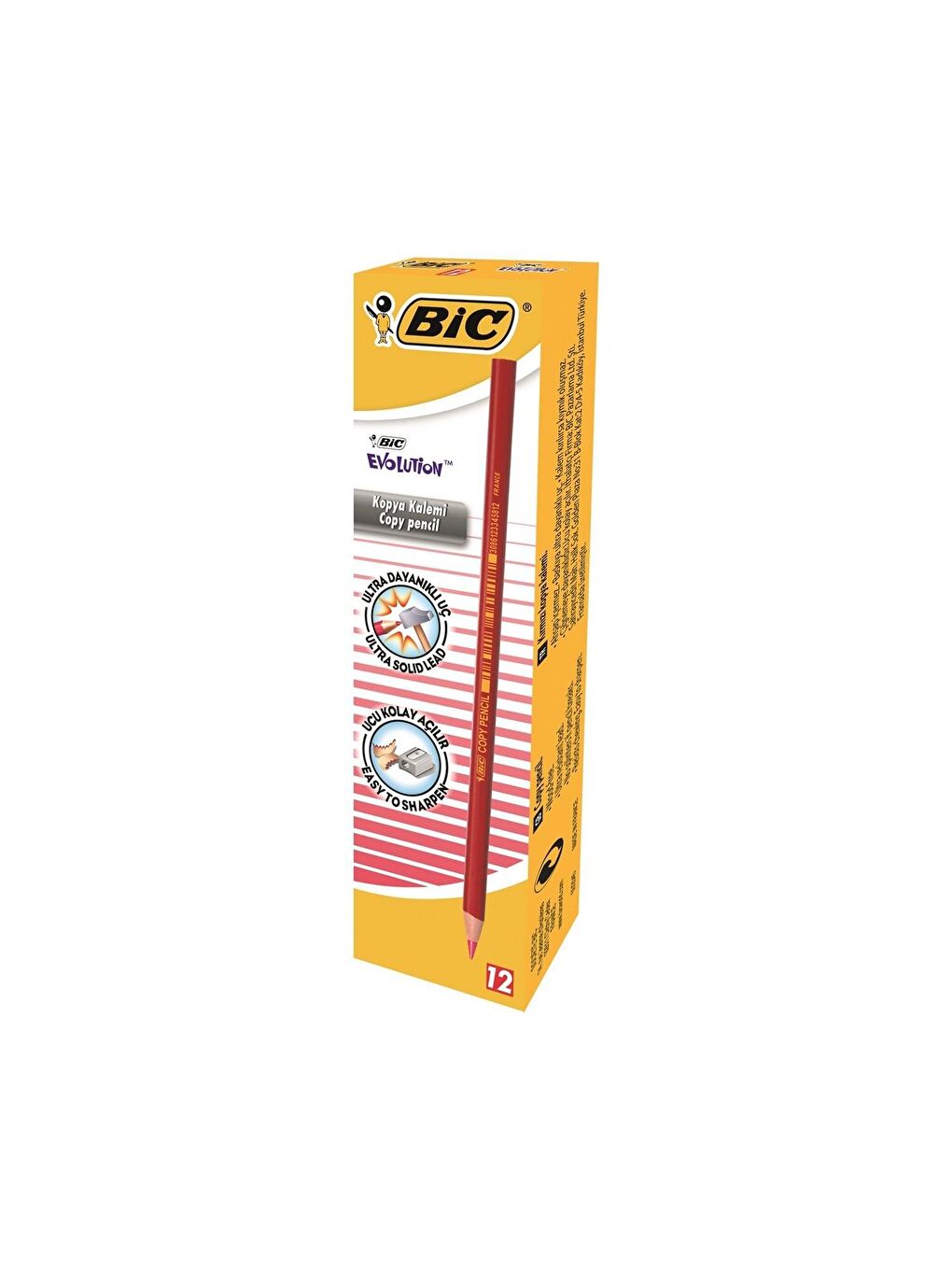 Bic Kırmızı Evolution Kırmızı Kopya Kalemi 12 Li Kutu