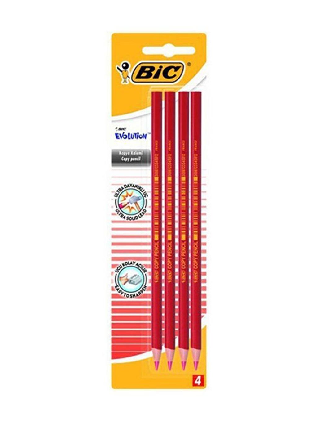 Bic Beyaz Evolution Kırmızı Kopya Kalem Evolution 4Lü Bls