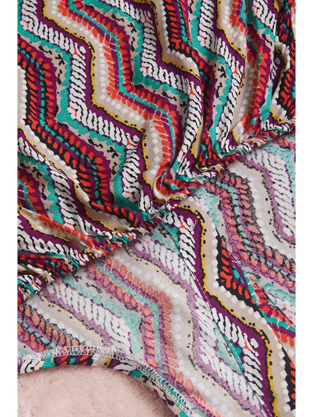 Mor Desenli Gömlekli İspanyol Paça Pantolon Kız Takım 15597-2