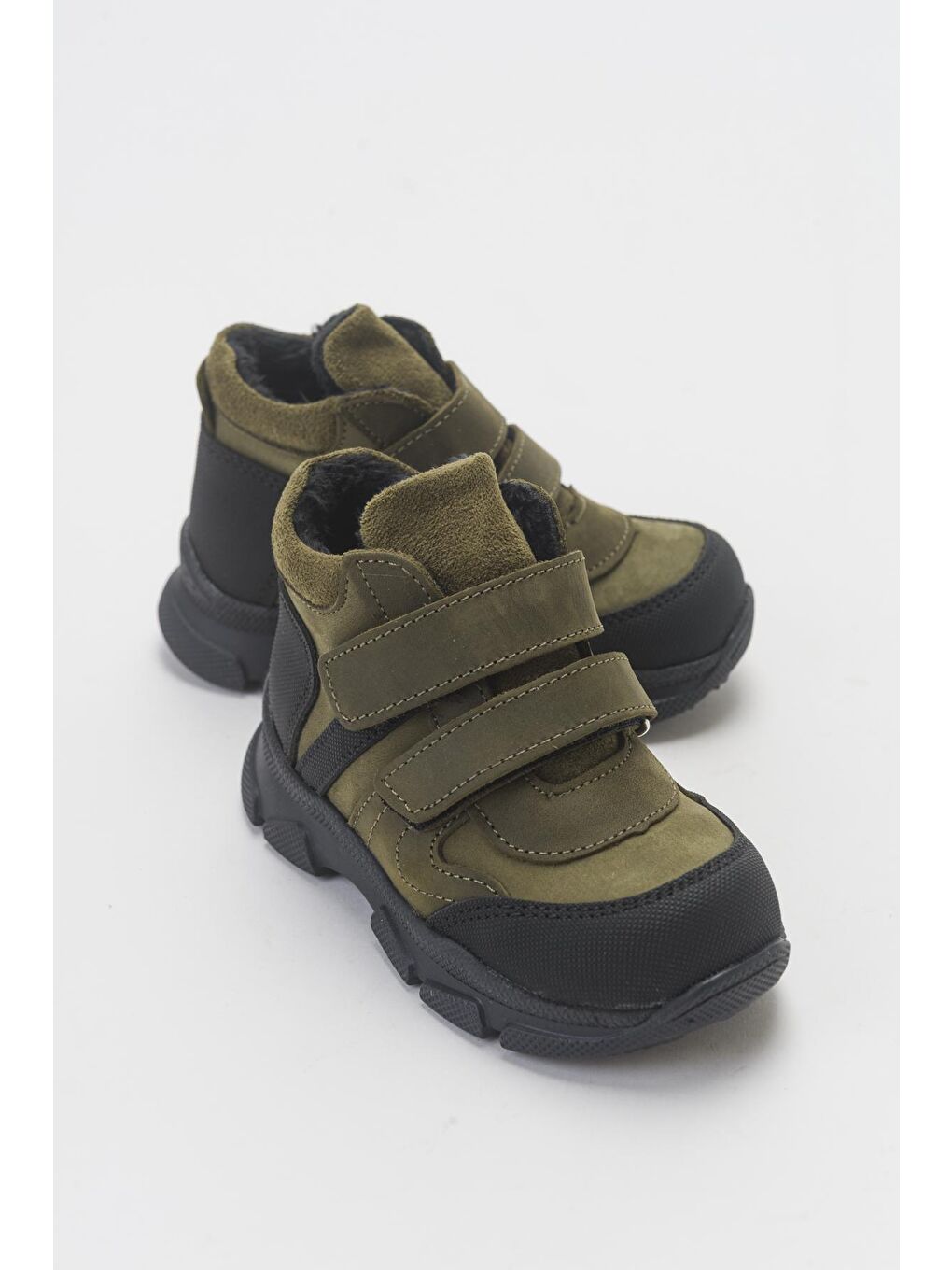 Erkek Çocuk Haki Hakiki Deri Anatomik Günlük Bot