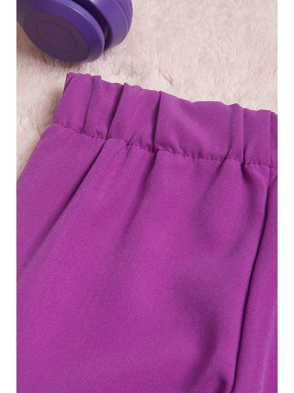 Mor Desenli Gömlekli İspanyol Paça Pantolon Kız Takım 15597-4