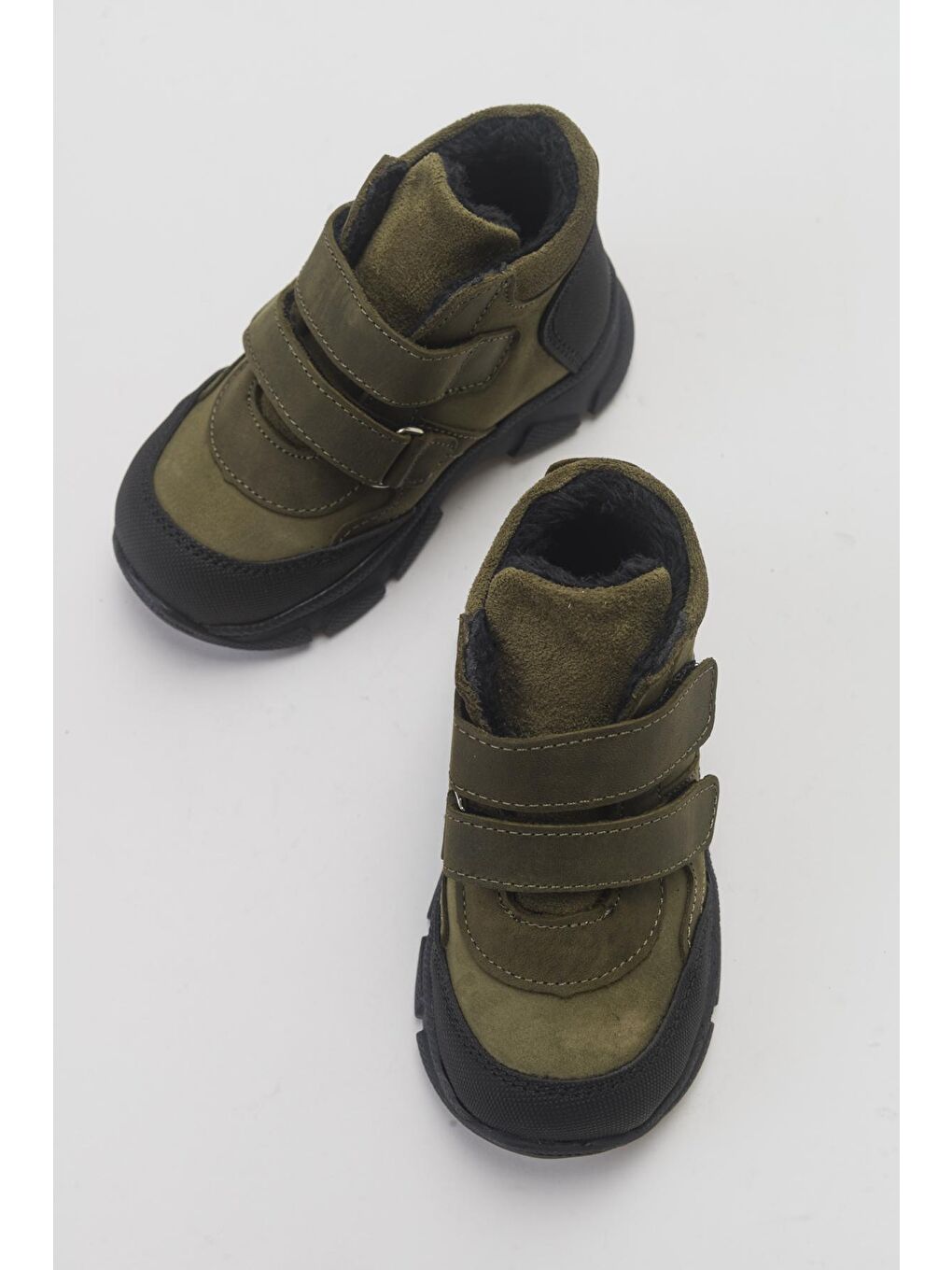 Erkek Çocuk Haki Hakiki Deri Anatomik Günlük Bot-3