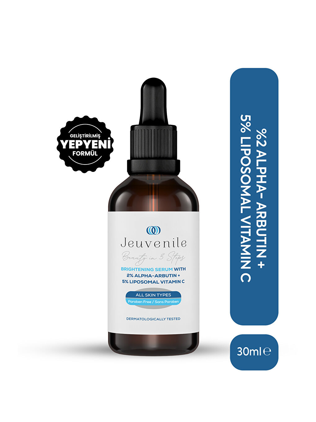 Leke Karşıtı Cilt Tonu Eşitleyici Alpha Arbutin %2 + Liposomal Vitamin C %5 Serum