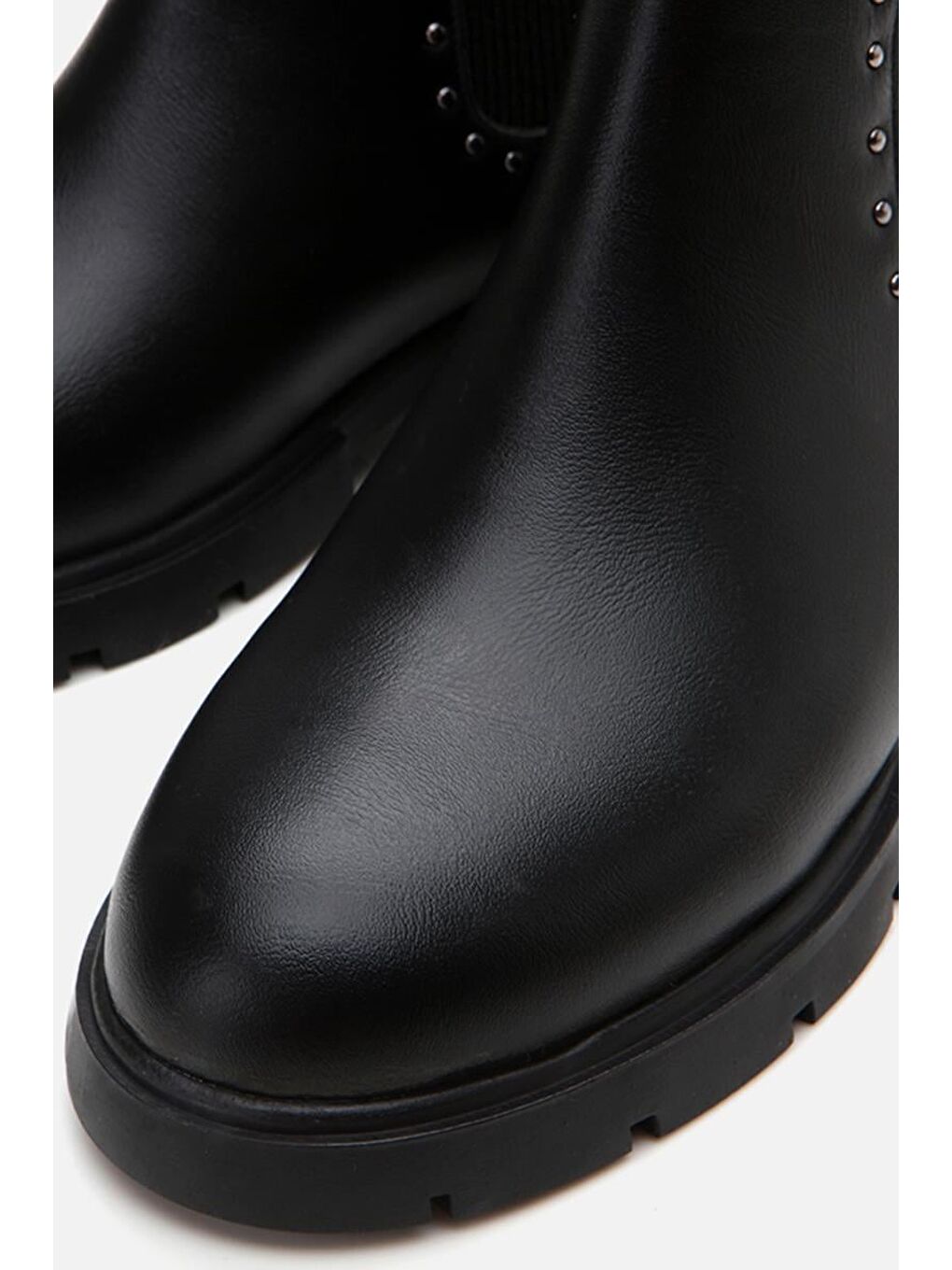 Siyah Kadın Zımbalı Düz Bot-2