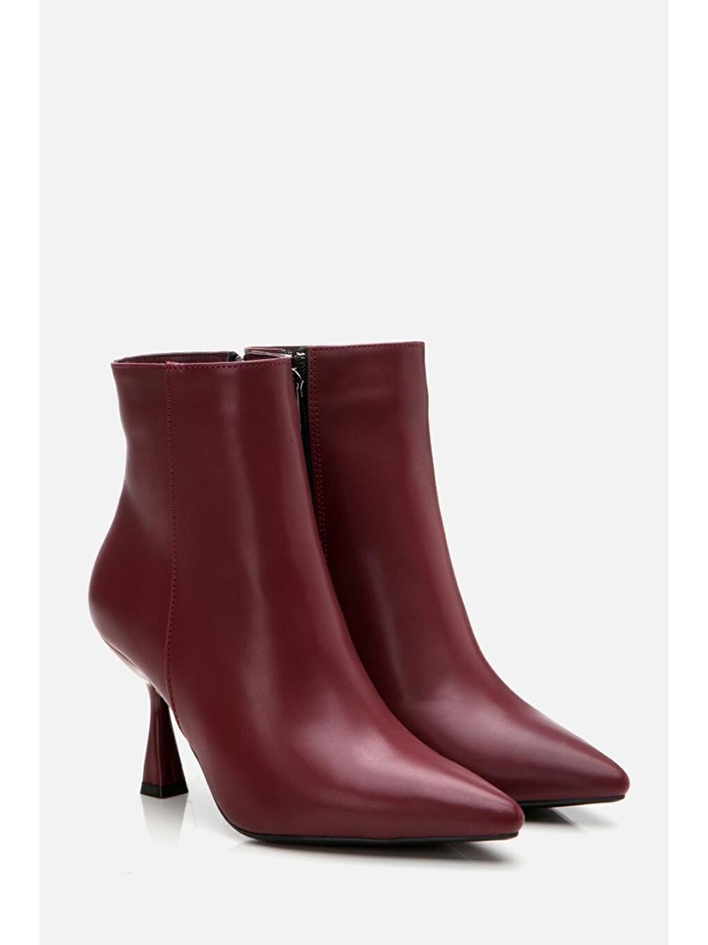 Bordo Kadın Topuklu Bot-1
