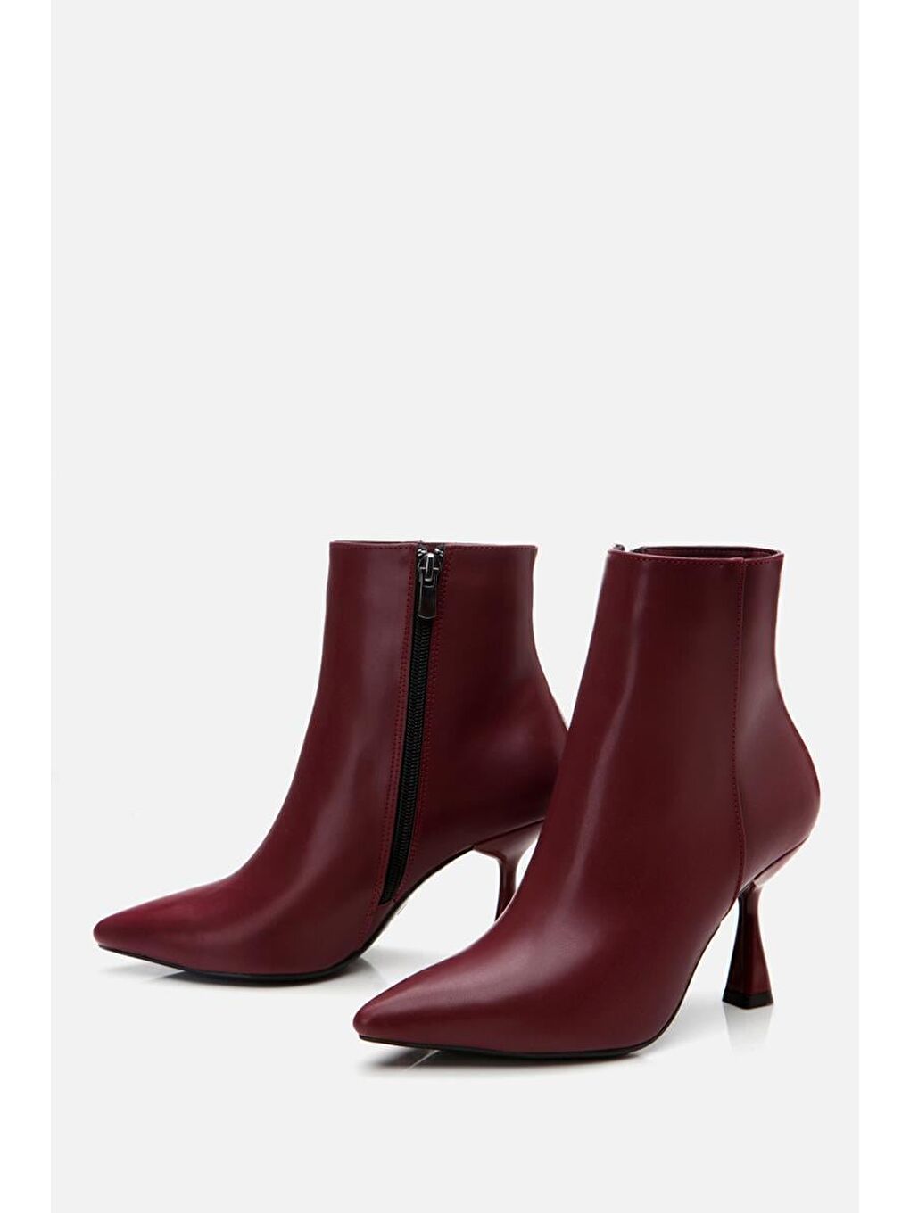 Bordo Kadın Topuklu Bot-3