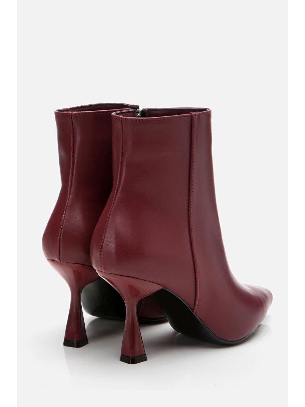 Bordo Kadın Topuklu Bot-4