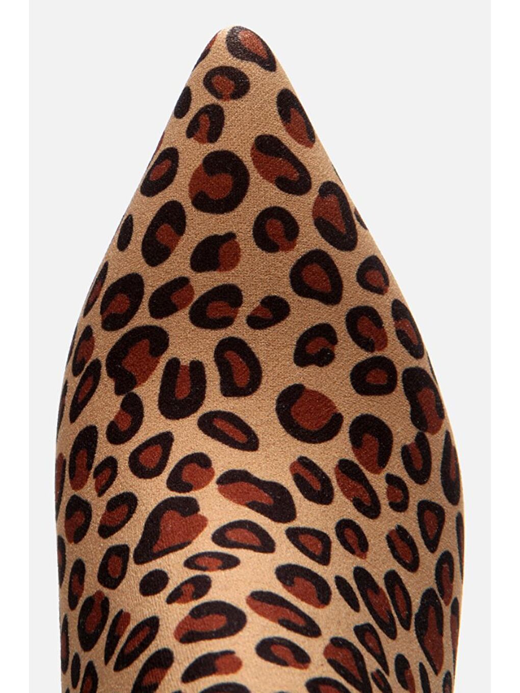 Kahverengi Leopar Desenli Kadın Topuklu Bot-7