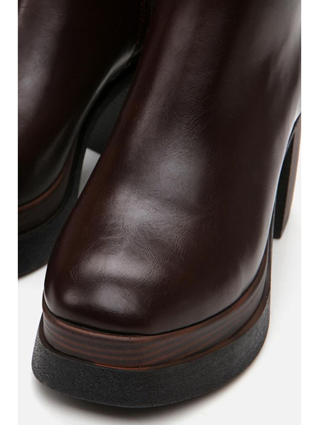 Kahverengi Kahve Kadın Topuklu Bot-5