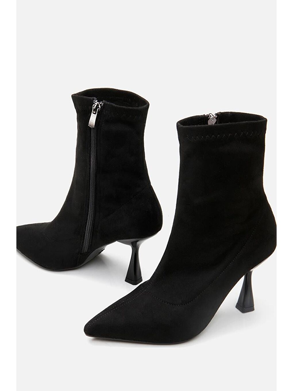 Siyah Kadın Topuklu Bot-3