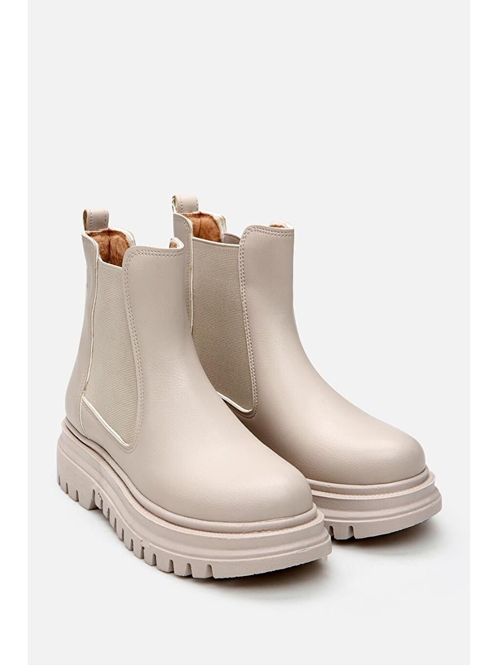 Bej Kadın Düz Bot-1