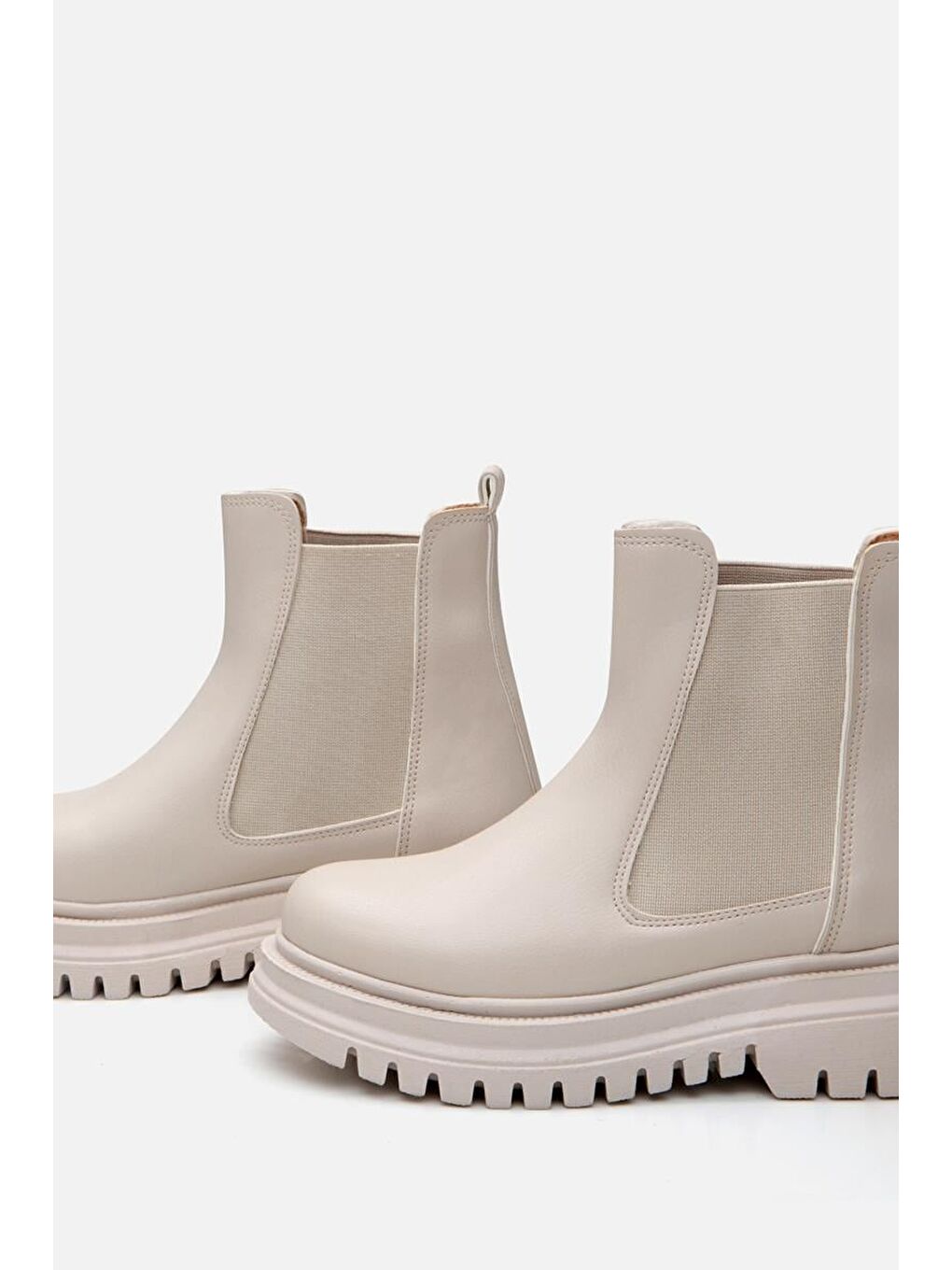 Bej Kadın Düz Bot-2