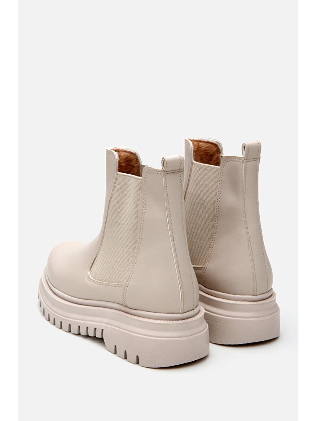 Bej Kadın Düz Bot-4