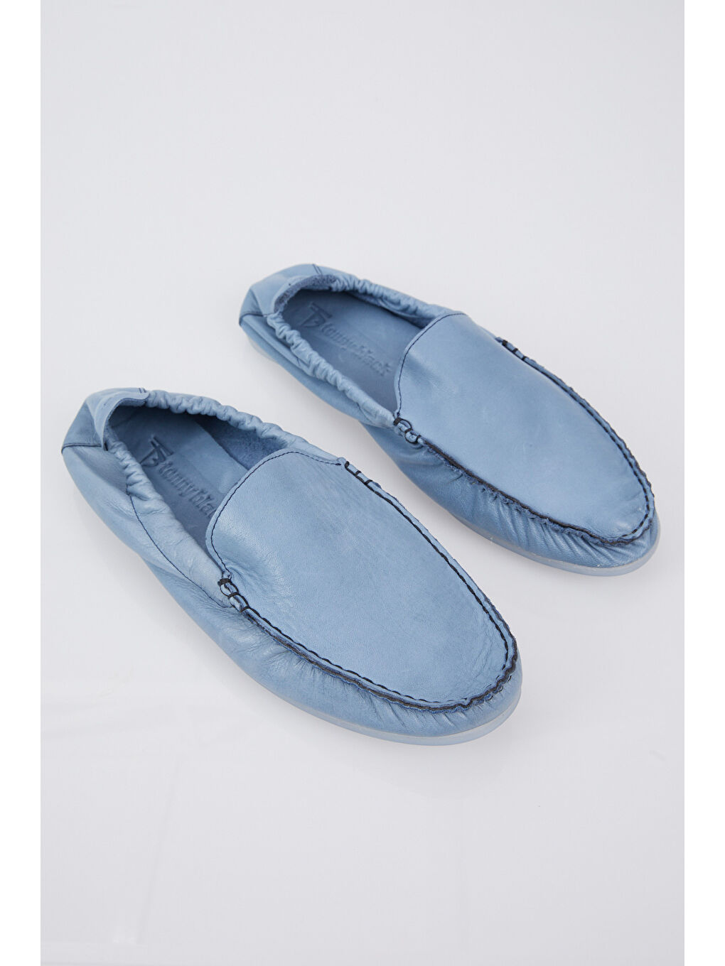 Erkek Mavi Arkası Lastikli Rahat Kalıp Hakiki Deri Loafer-3