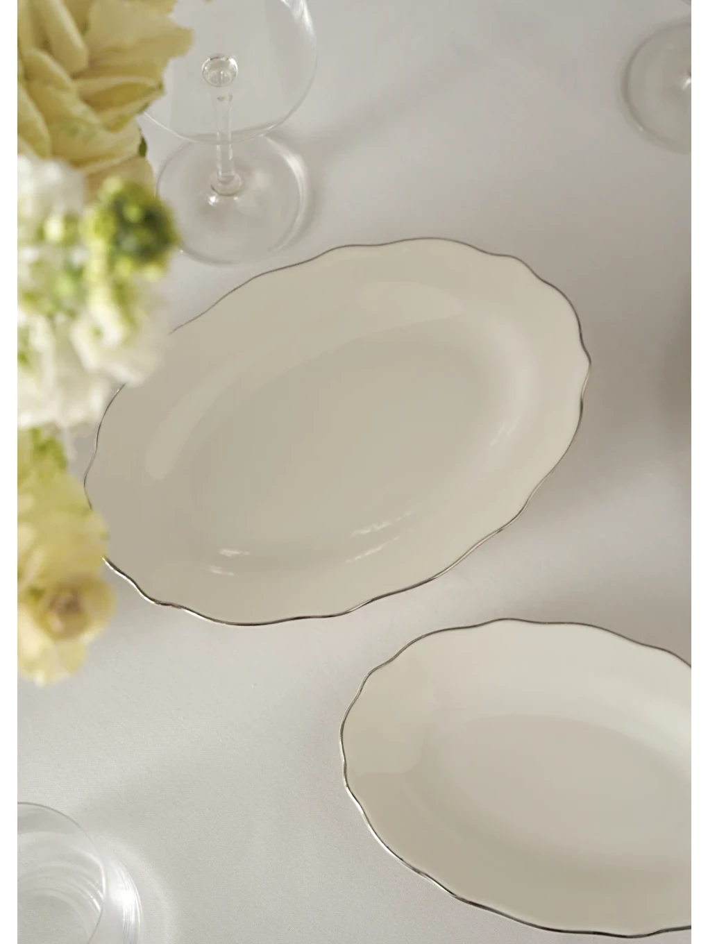 Gri Victoria Porselen Sunum Tabağı Silver (20 cm)-4