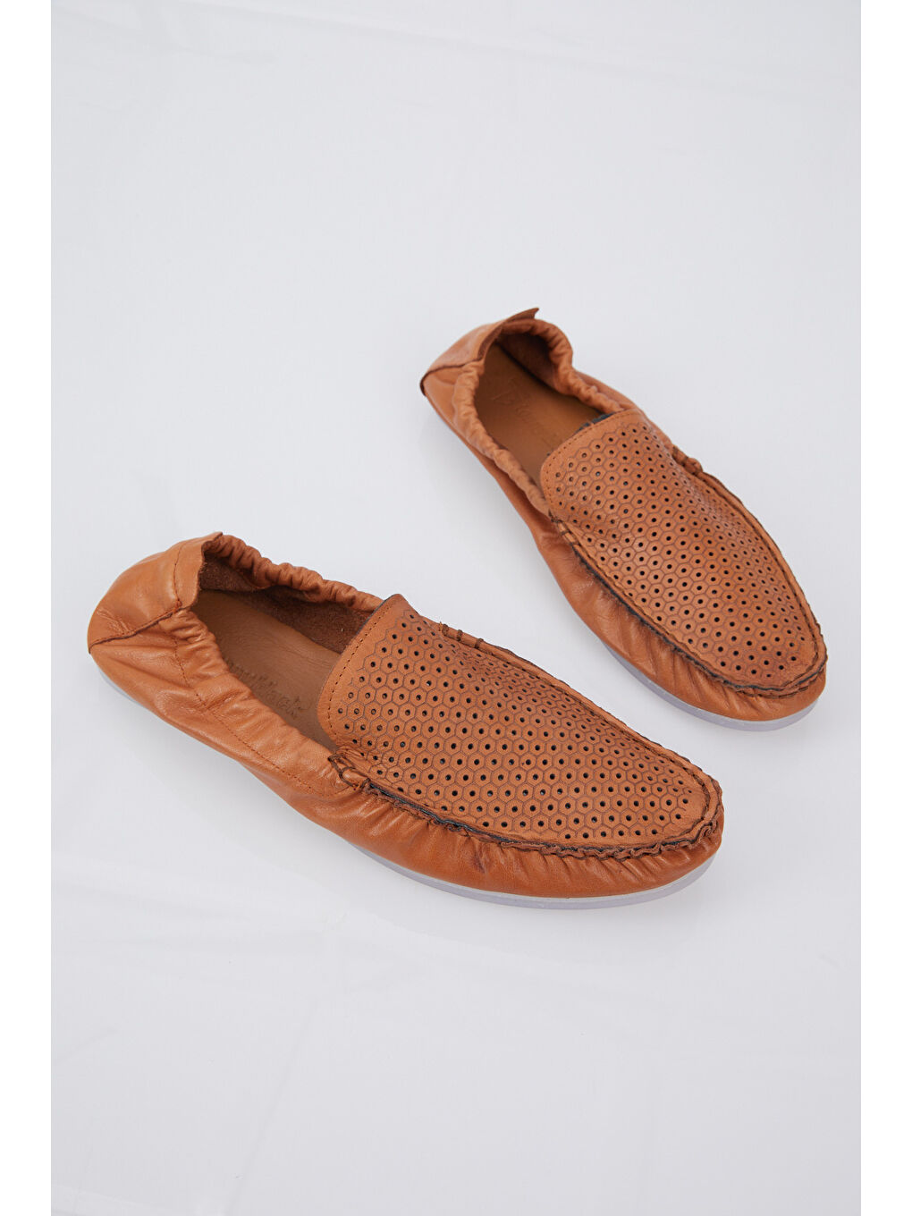 Kahverengi Erkek Taba Arkası Lastikli Hakiki Deri Loafer-2