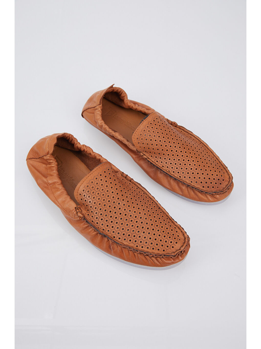 Kahverengi Erkek Taba Arkası Lastikli Hakiki Deri Loafer-3