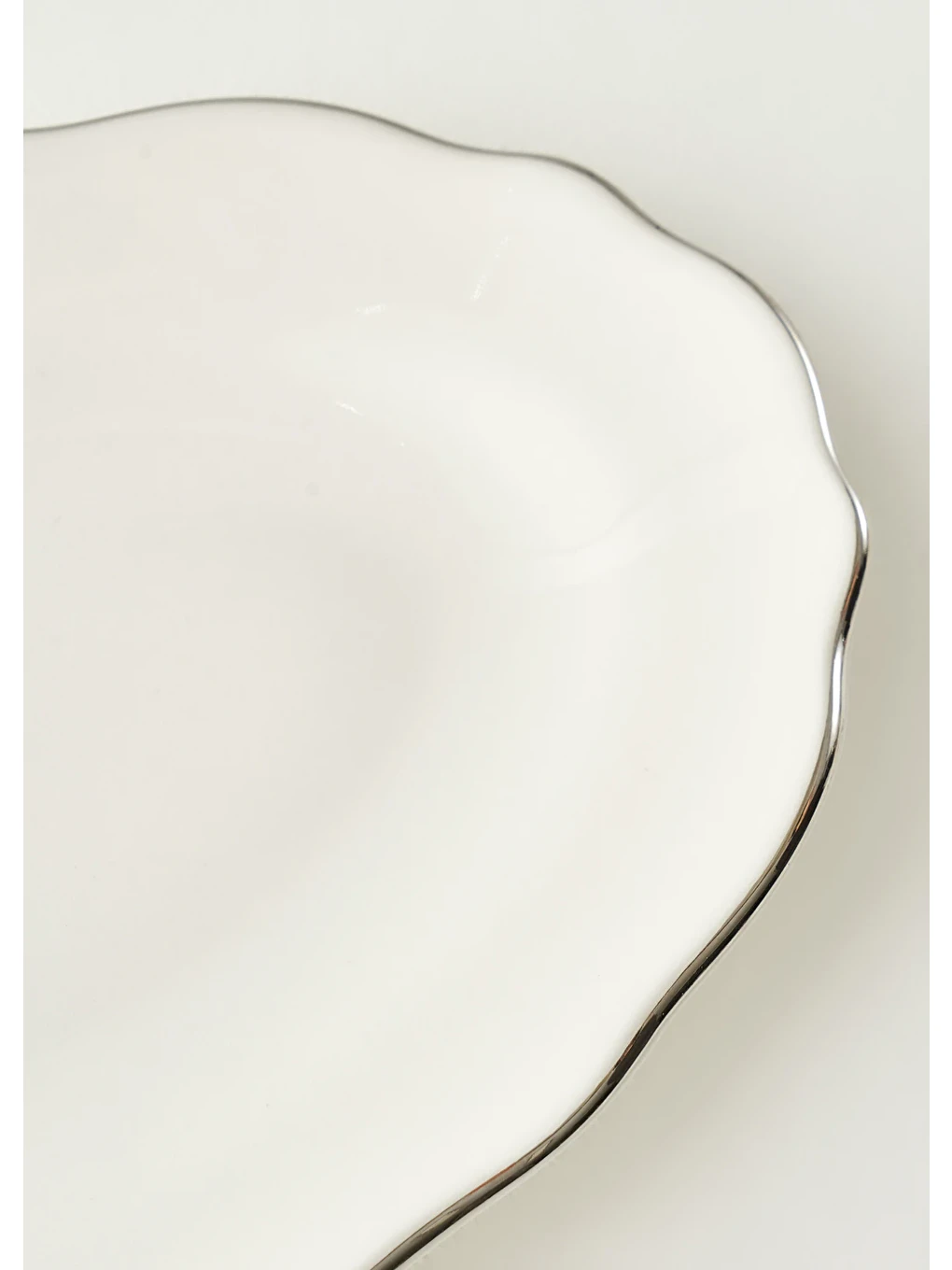 Gri Victoria Porselen Sunum Tabağı Silver (30 cm)-5
