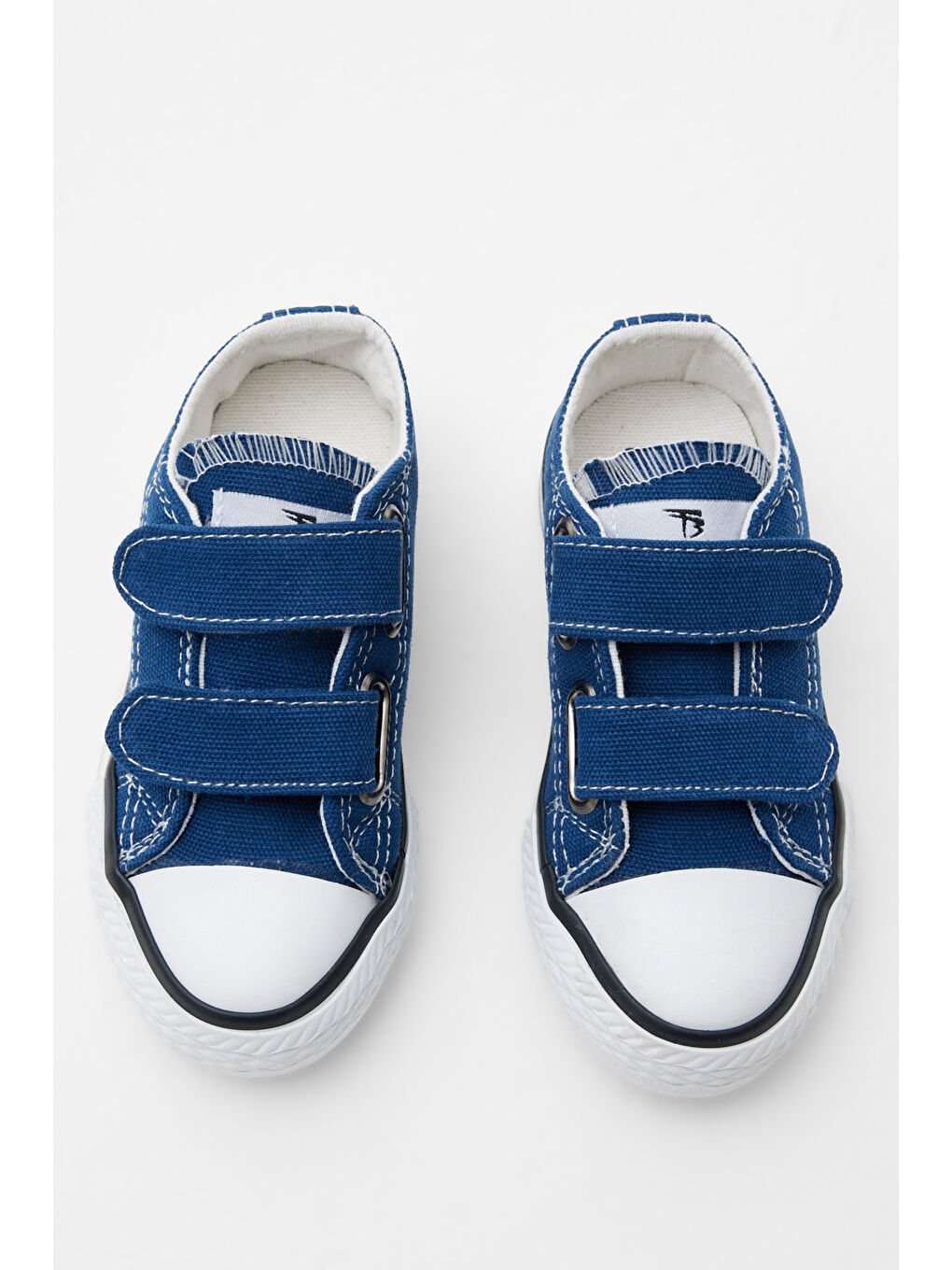 Çocuk Unisex Jean Mavi Kauçuk Taban Keten Cırtlı Spor Ayakkabı-2