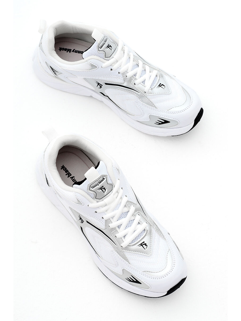 Unisex Beyaz Gümüş Faylon Taban Rahat Kalıp Unisex Ayakkabı-2