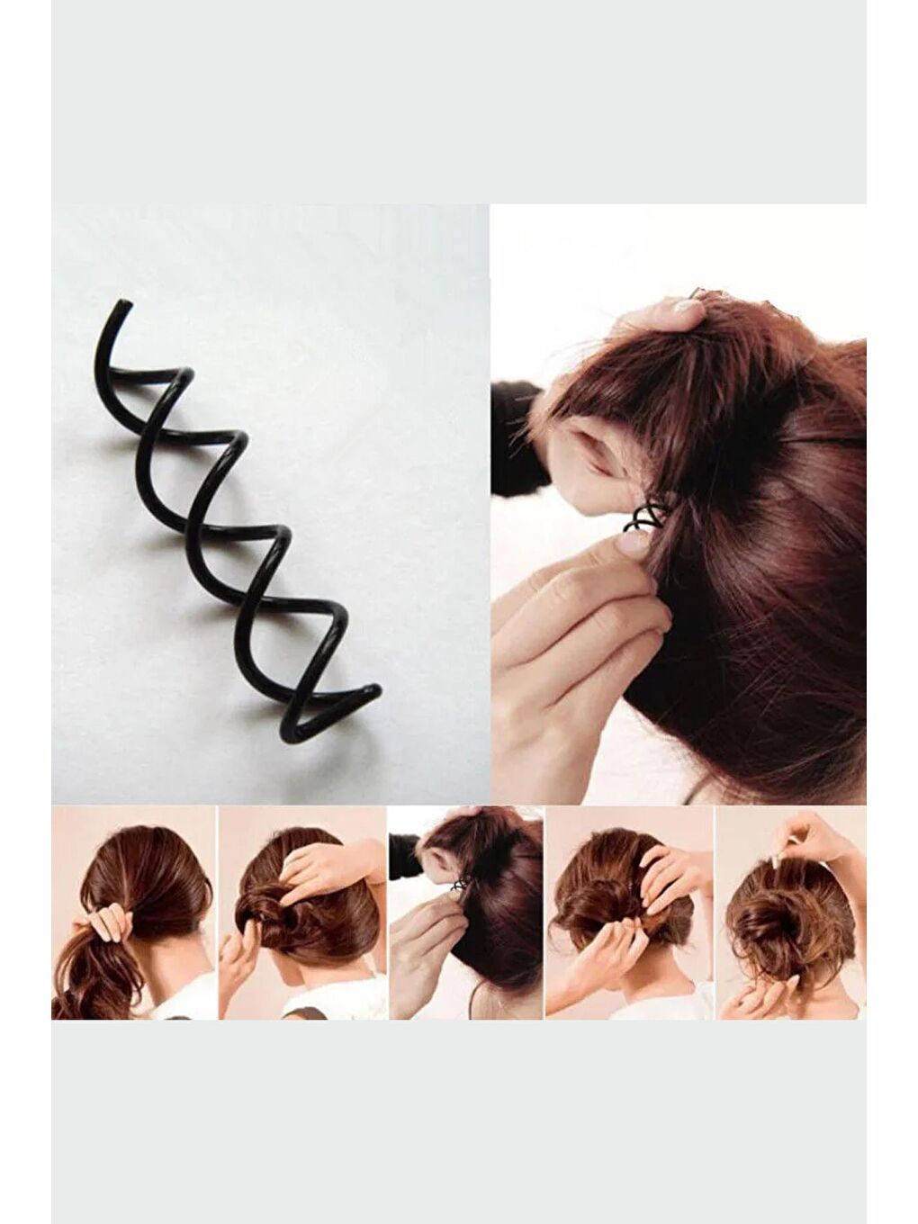 4'lü Mucizevi Spin Topuz Tokası Siyah-4