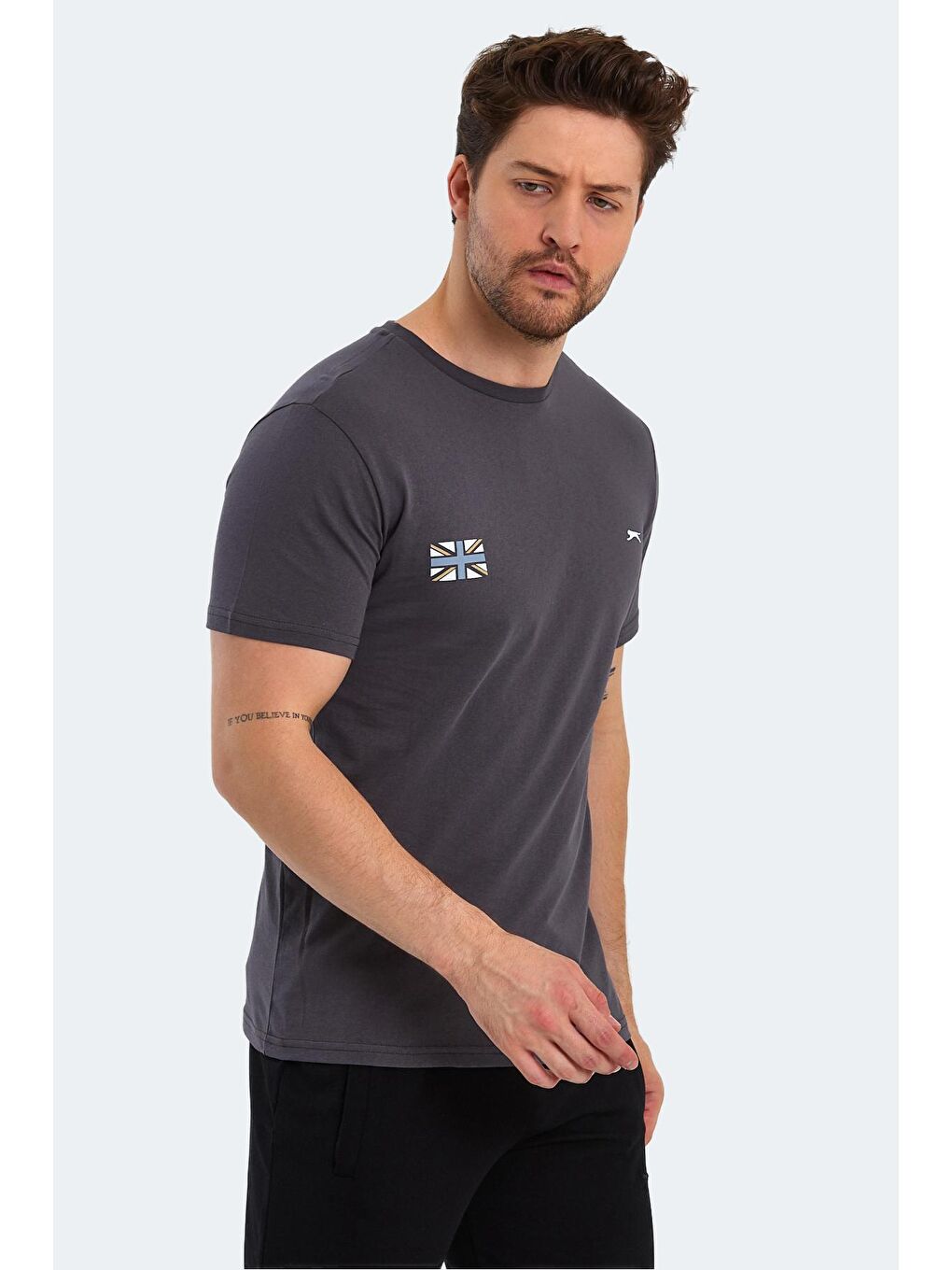 SLAZENGER Koyu Gri PACET Erkek Kısa Kol T-Shirt Koyu Gri - 2