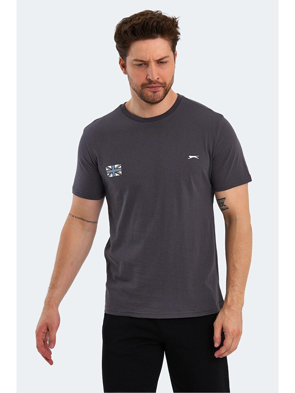 SLAZENGER Koyu Gri PACET Erkek Kısa Kol T-Shirt Koyu Gri - 3