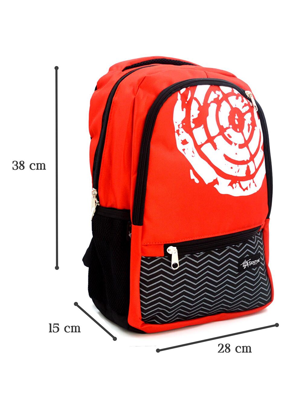SN-2003 Laptop Bölmeli Okul Sırt Çantası 3 Bölmeli Kırmızı-1