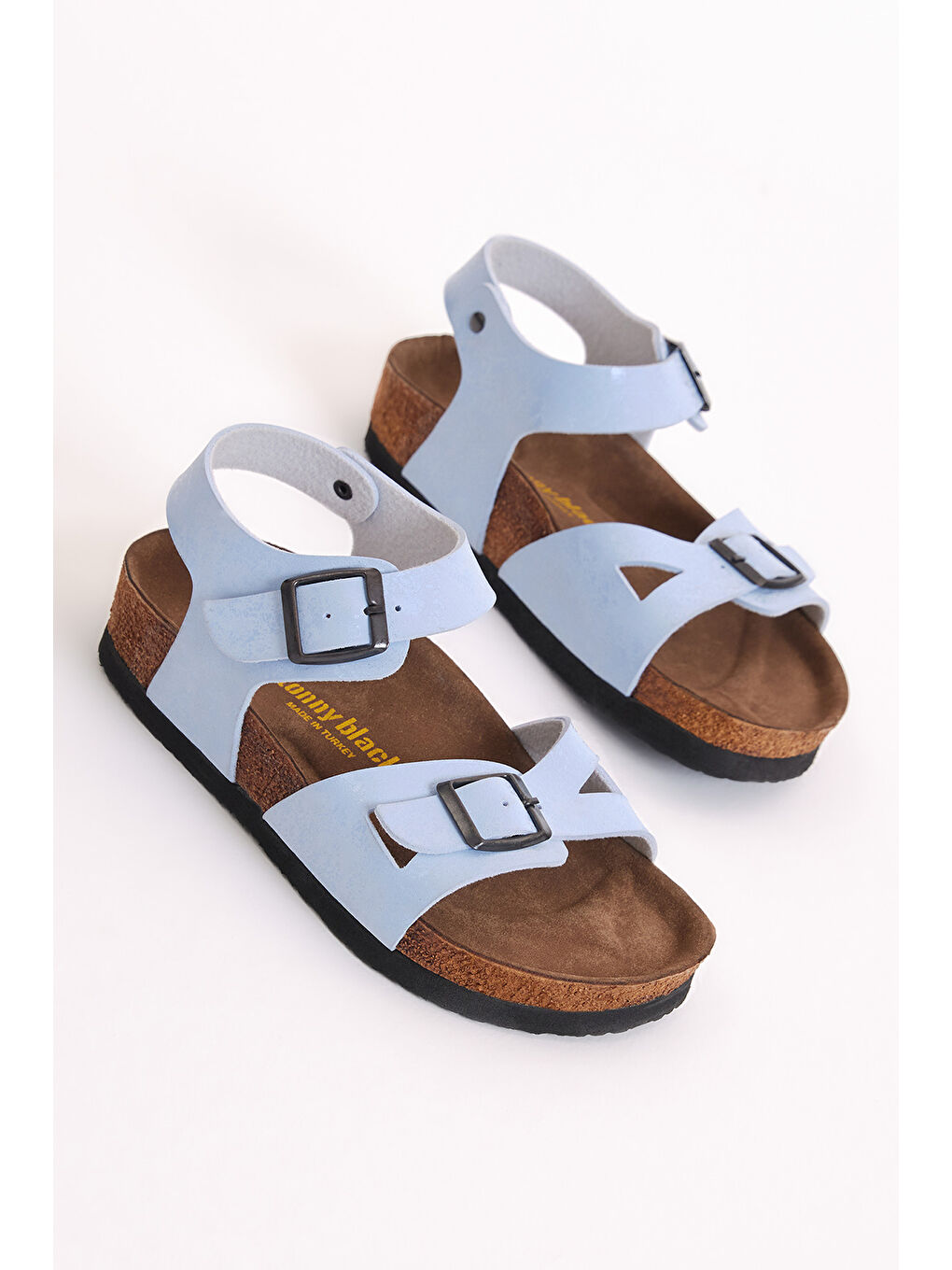 Çocuk Unisex Bebe Mavisi Rahat Kalıp Poli Taban Çift Tokalı Sandalet-2